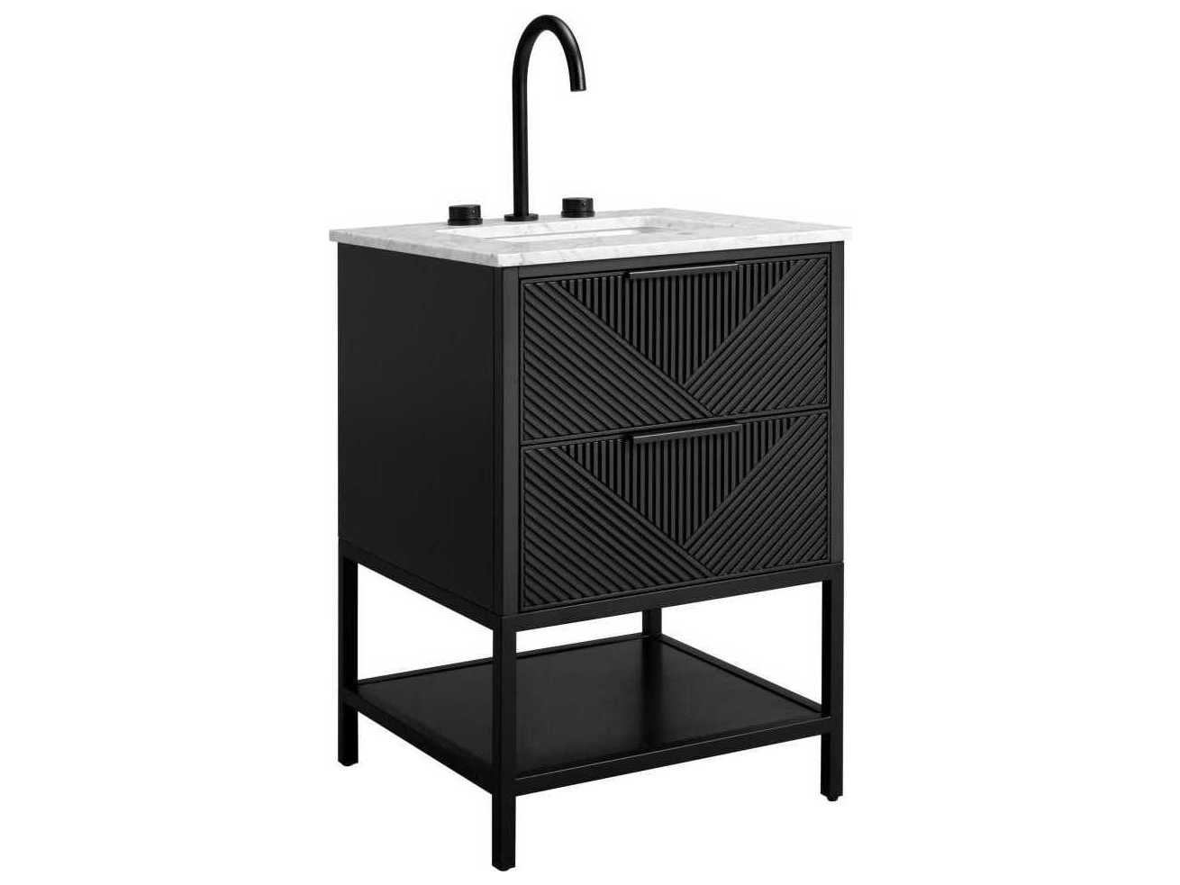 BEMMA Diamond 24" Charcoal Black Matte Vanity
