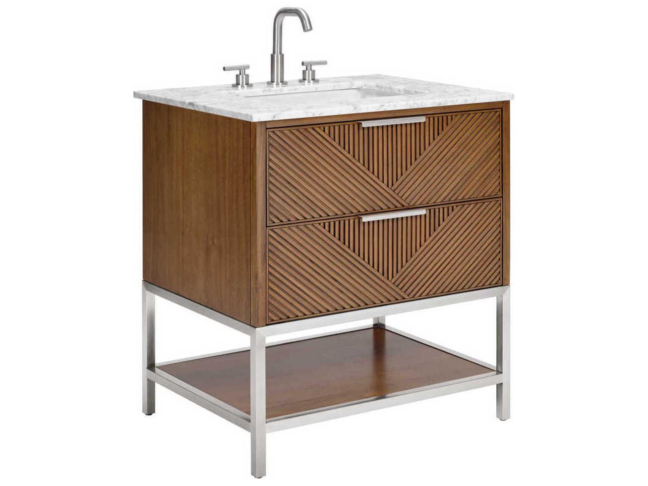 BEMMA Diamond 30" Walnut Brushed Nickel Vanity