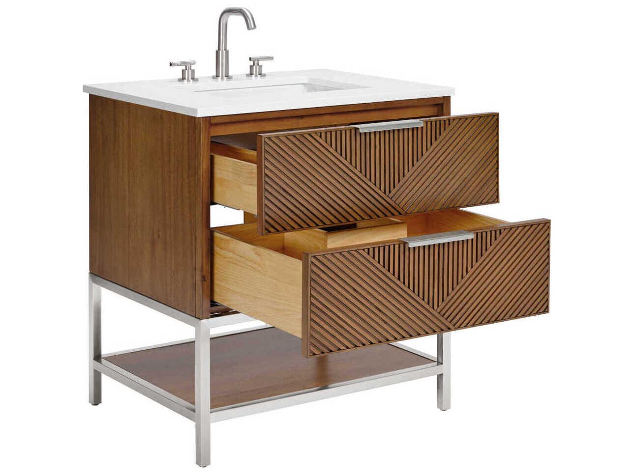 BEMMA Diamond 30" Walnut Brushed Nickel Vanity