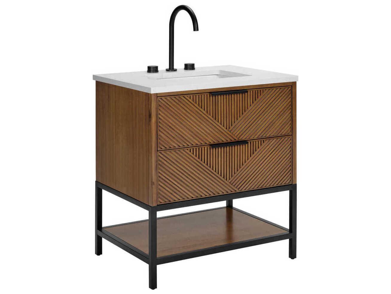 BEMMA Diamond 30" Walnut Matte Black Vanity