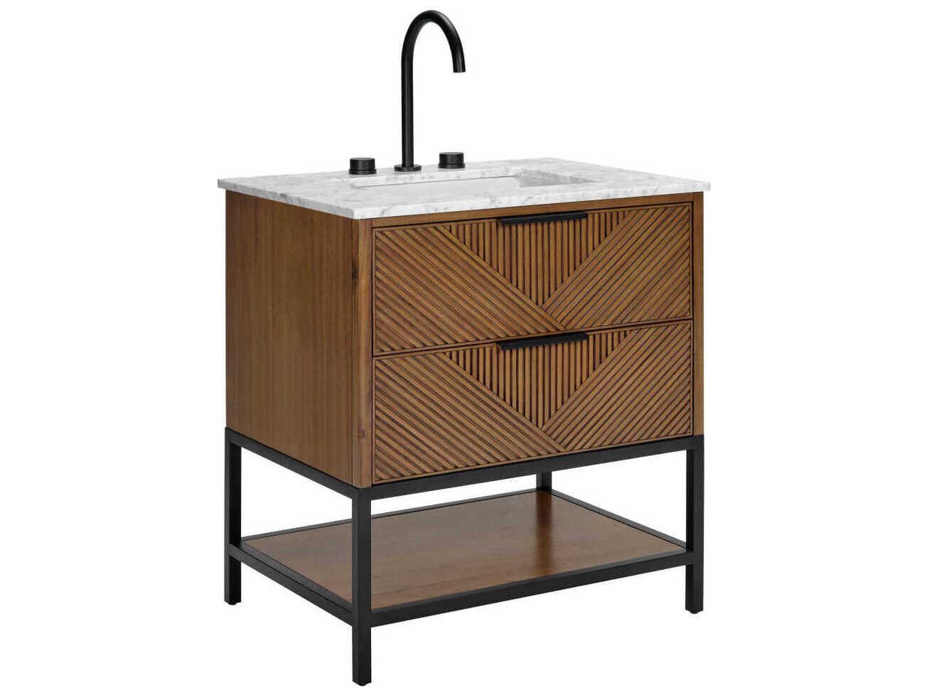 BEMMA Diamond 30" Walnut Matte Black Vanity