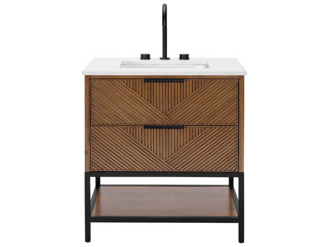 BEMMA Diamond 30" Walnut Matte Black Vanity