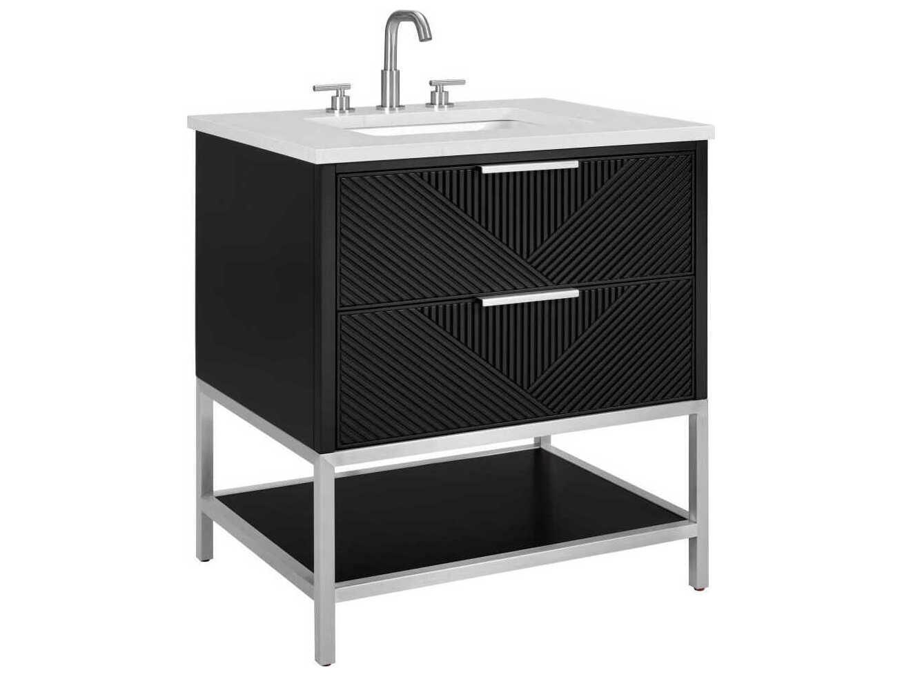 BEMMA Diamond 30" Charcoal Black Brushed Nickel Vanity