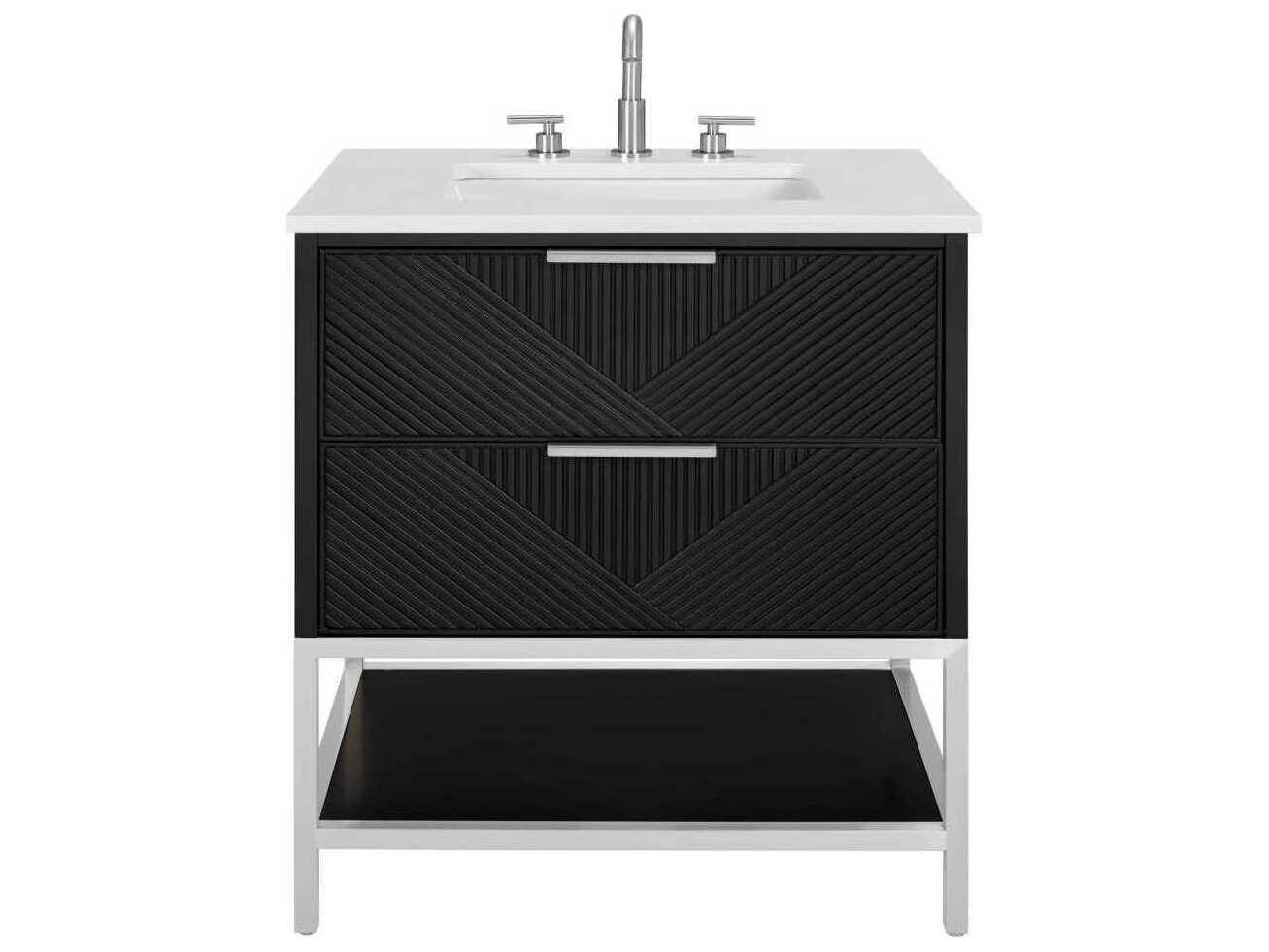 BEMMA Diamond 30" Charcoal Black Brushed Nickel Vanity