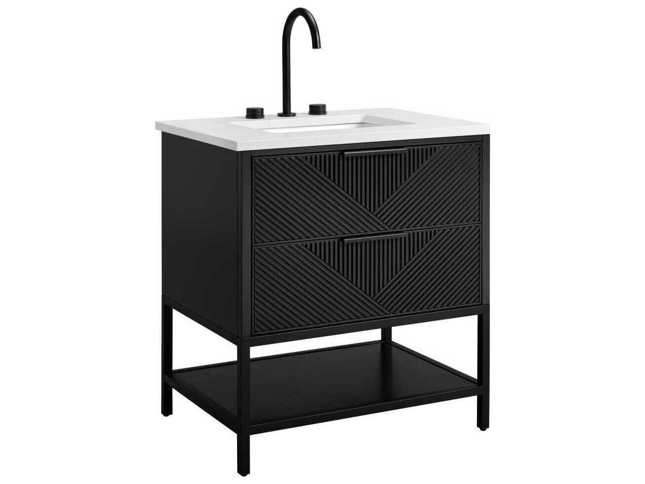 BEMMA Diamond 30" Charcoal Black Matte Vanity