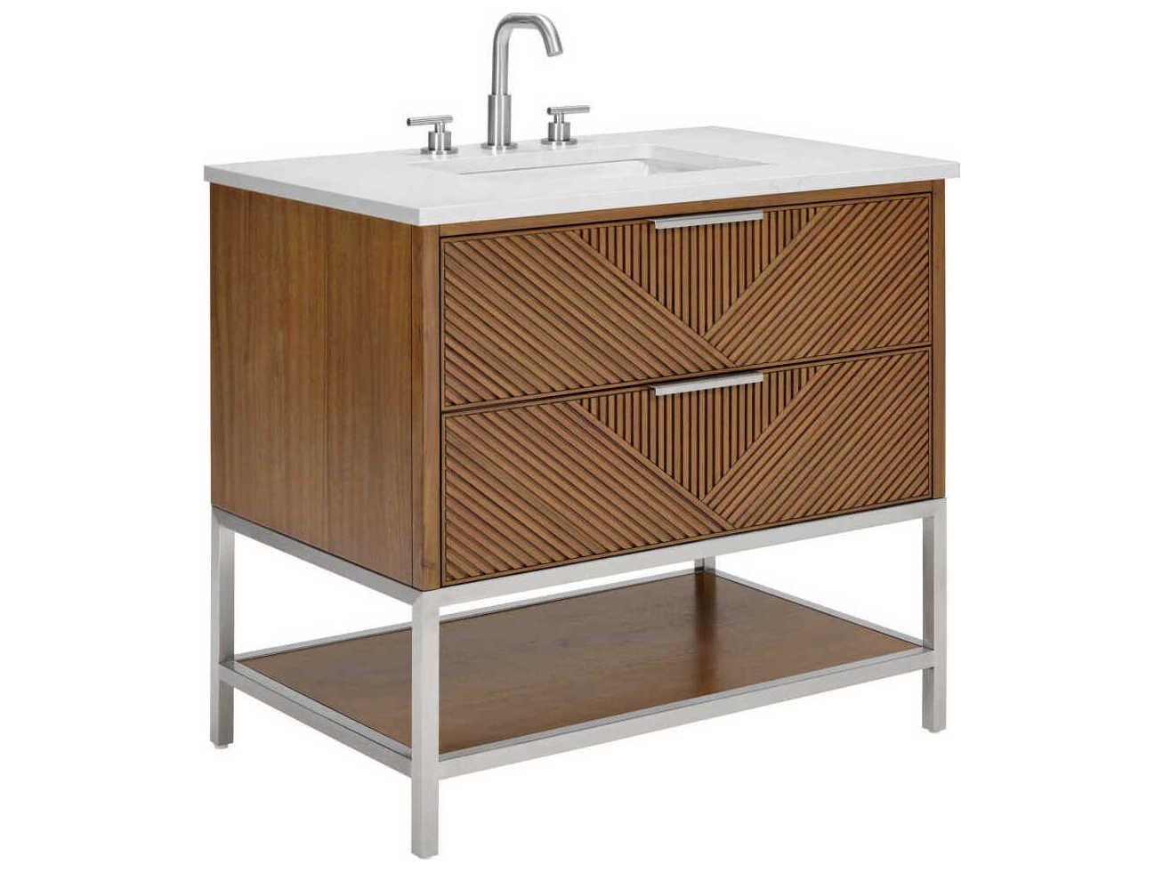 BEMMA Diamond 36" Walnut Brushed Nickel Vanity