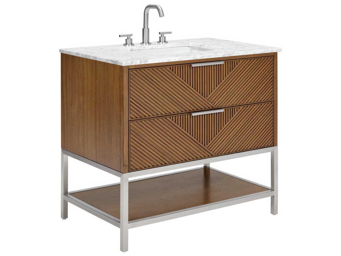 BEMMA Diamond 36" Walnut Brushed Nickel Vanity