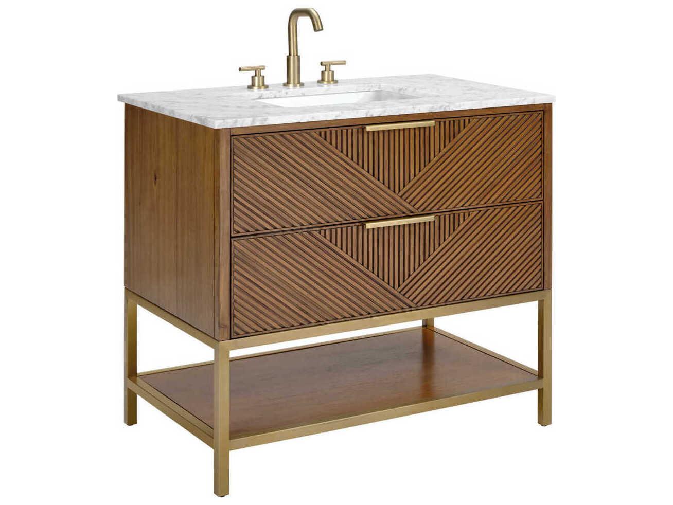 BEMMA Diamond 36" Walnut Satin Brass Vanity