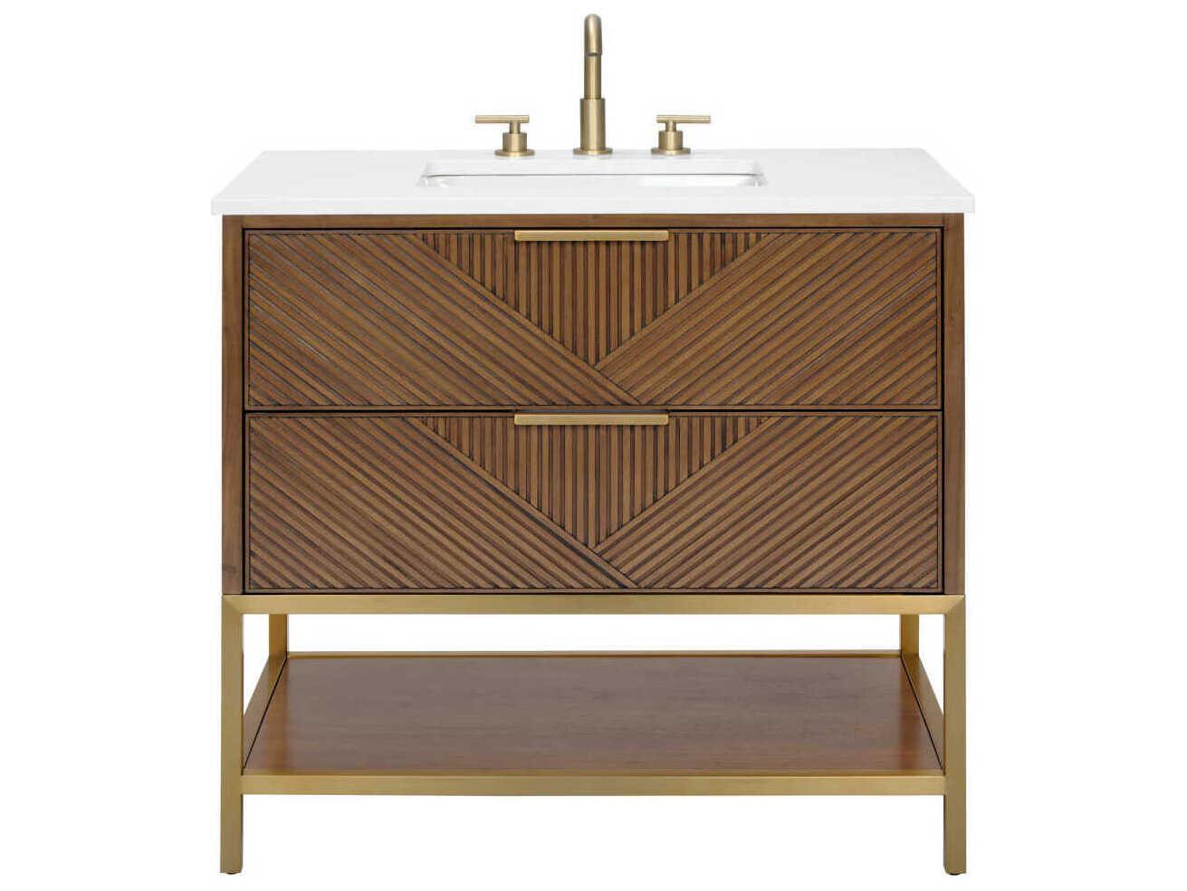 BEMMA Diamond 36" Walnut Satin Brass Vanity