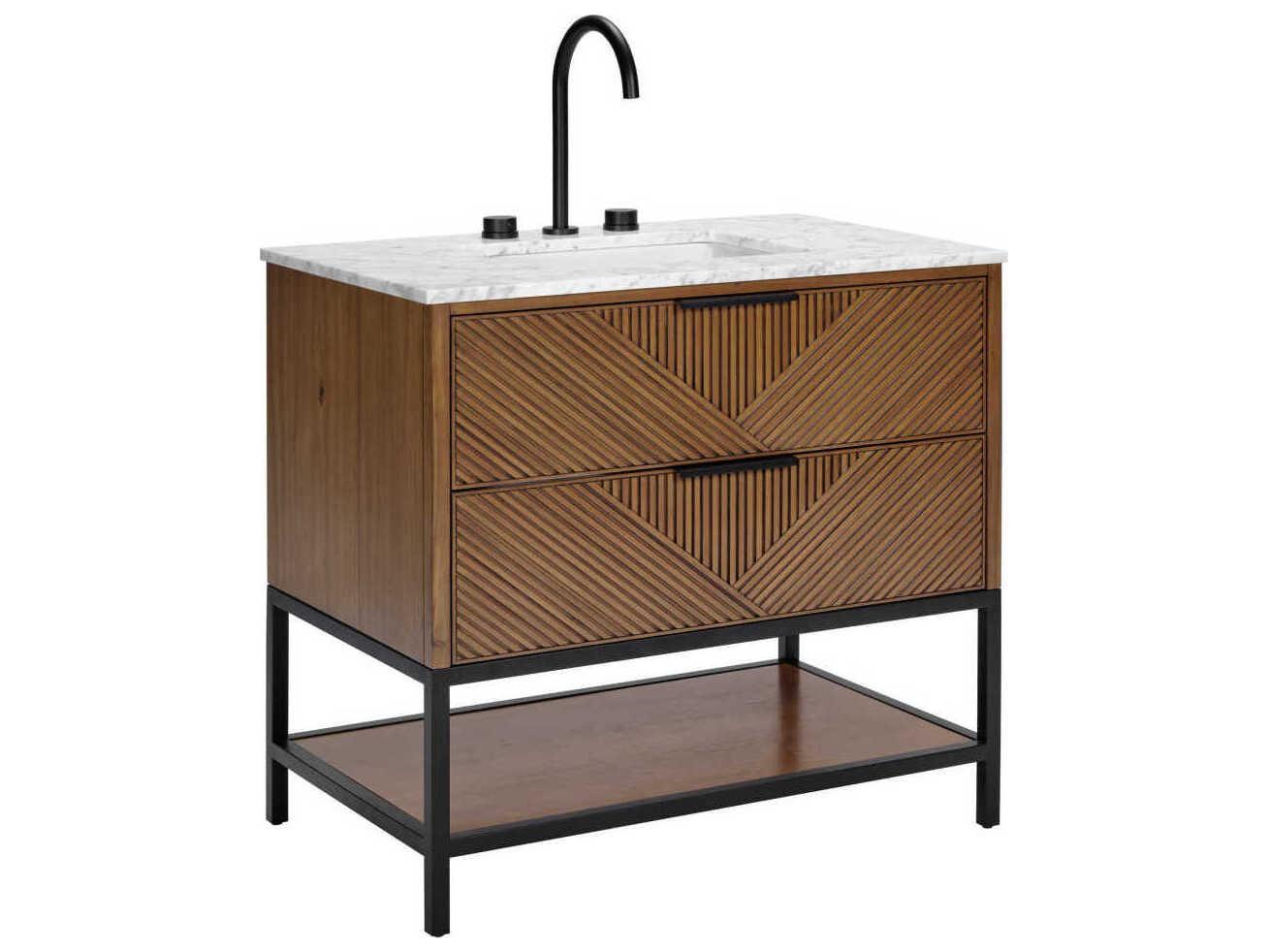 BEMMA Diamond 36" Walnut Matte Black Vanity