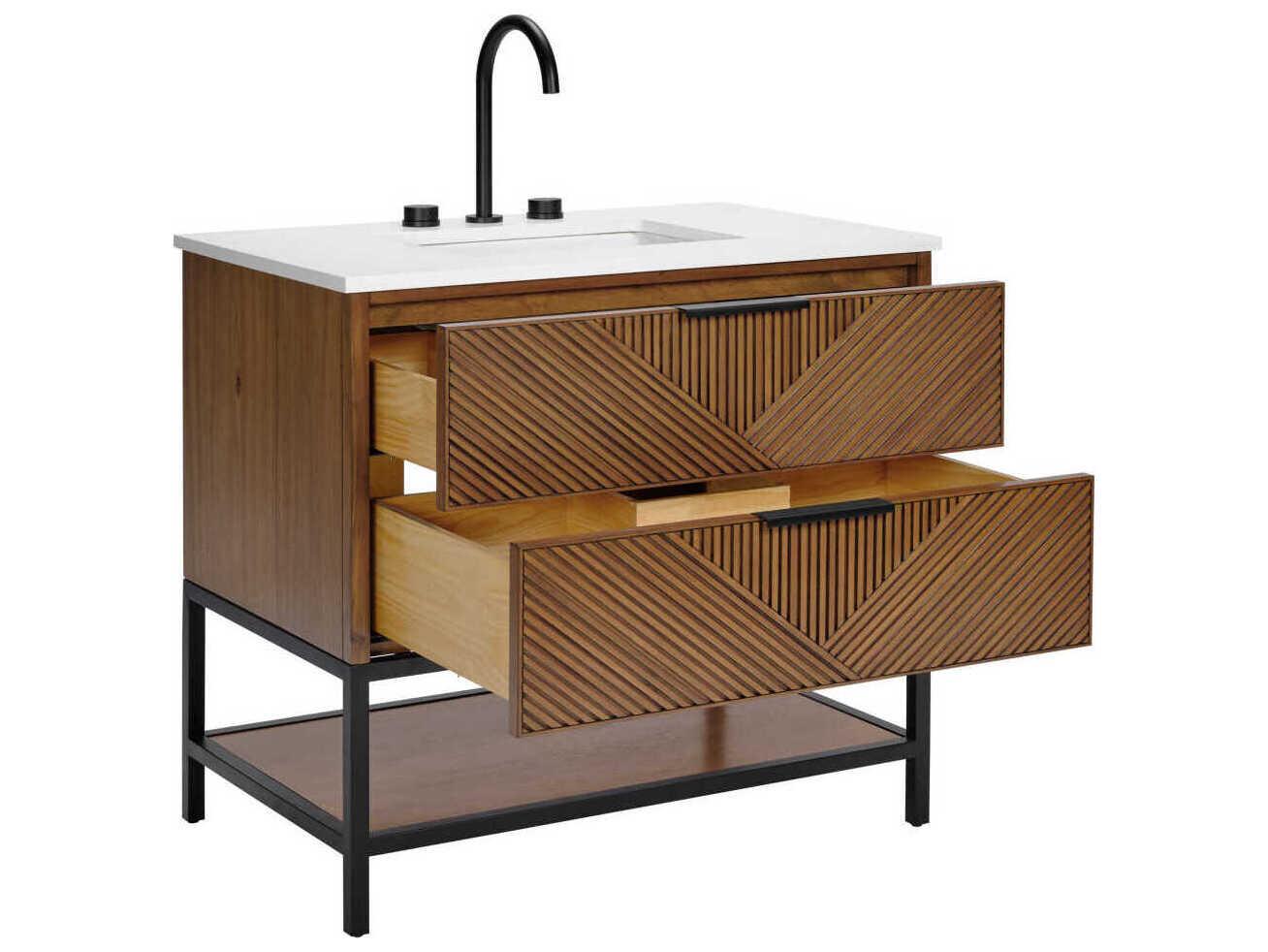 BEMMA Diamond 36" Walnut Matte Black Vanity