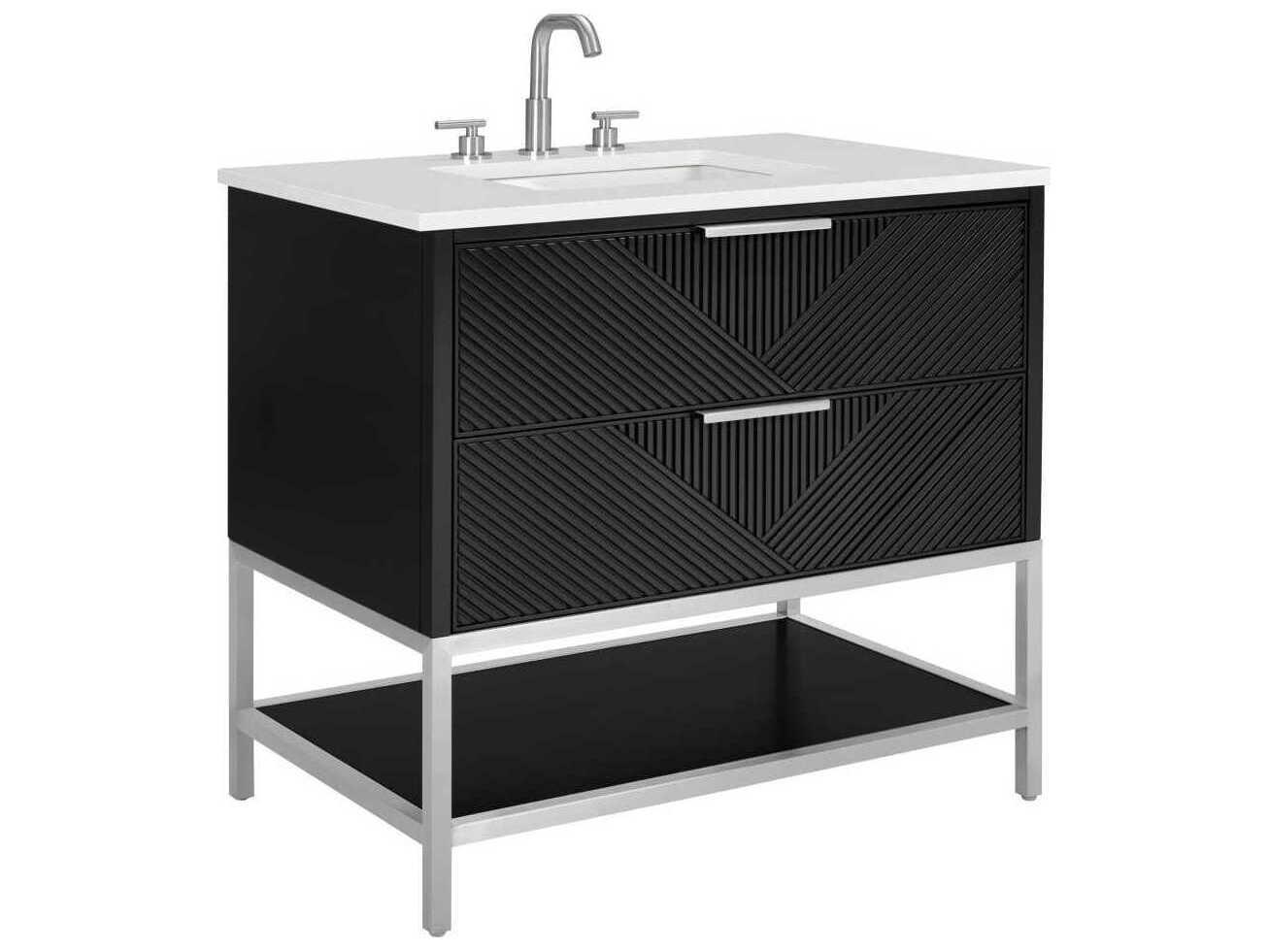 BEMMA Diamond 36" Charcoal Black Brushed Nickel Vanity