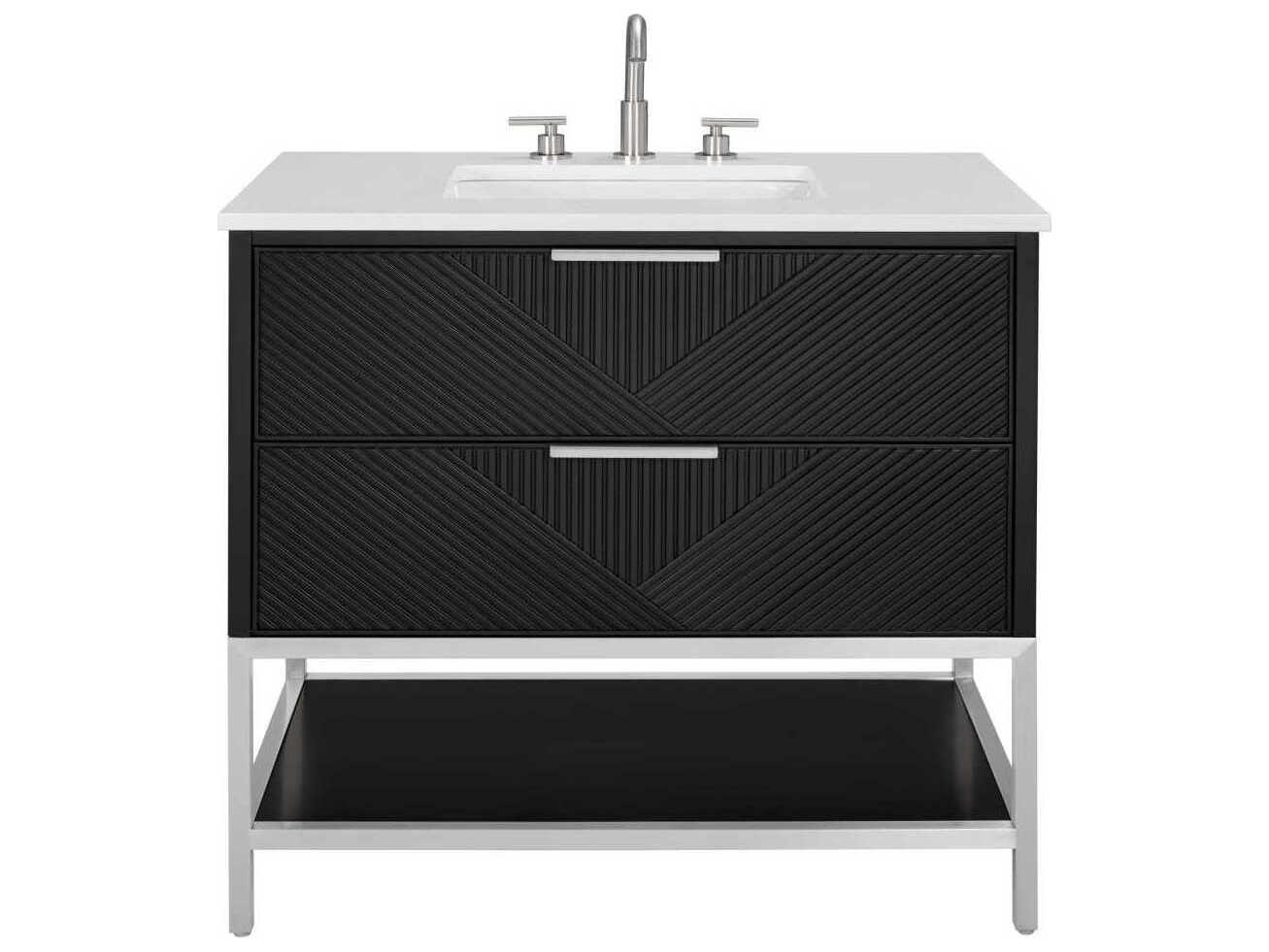 BEMMA Diamond 36" Charcoal Black Brushed Nickel Vanity