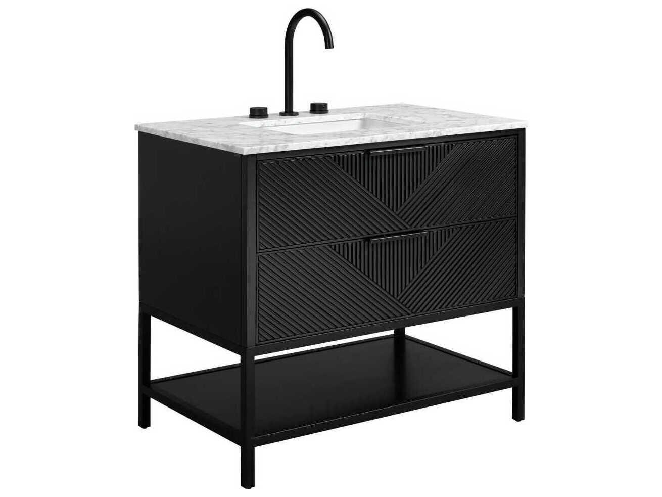 BEMMA Diamond 36" Charcoal Black Matte Vanity