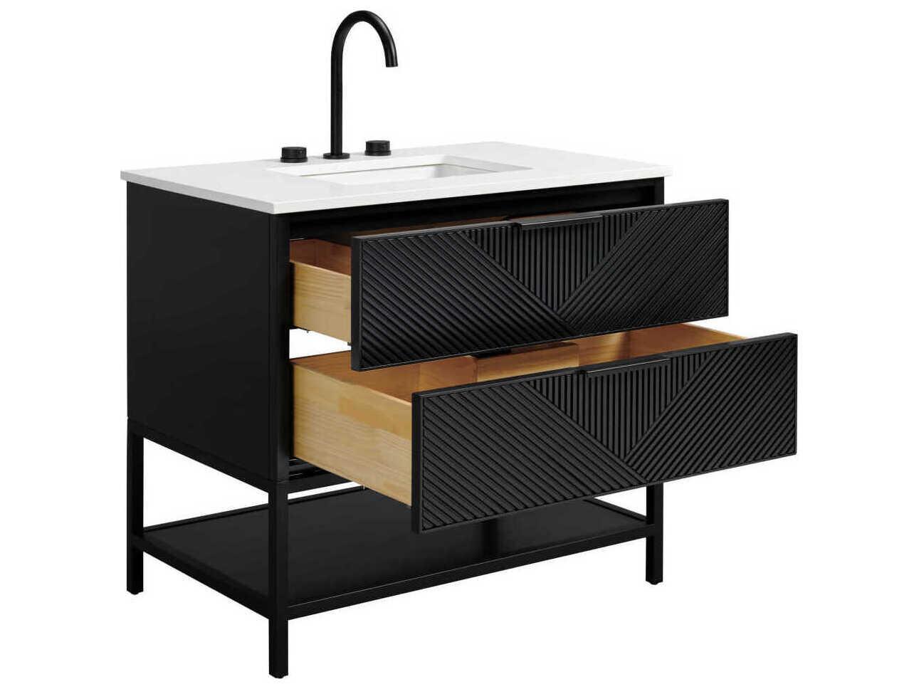 BEMMA Diamond 36" Charcoal Black Matte Vanity