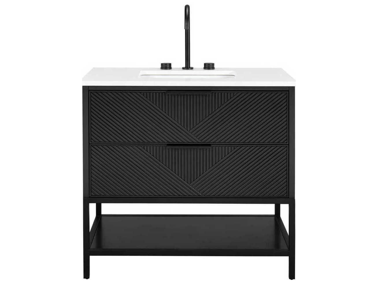 BEMMA Diamond 36" Charcoal Black Matte Vanity