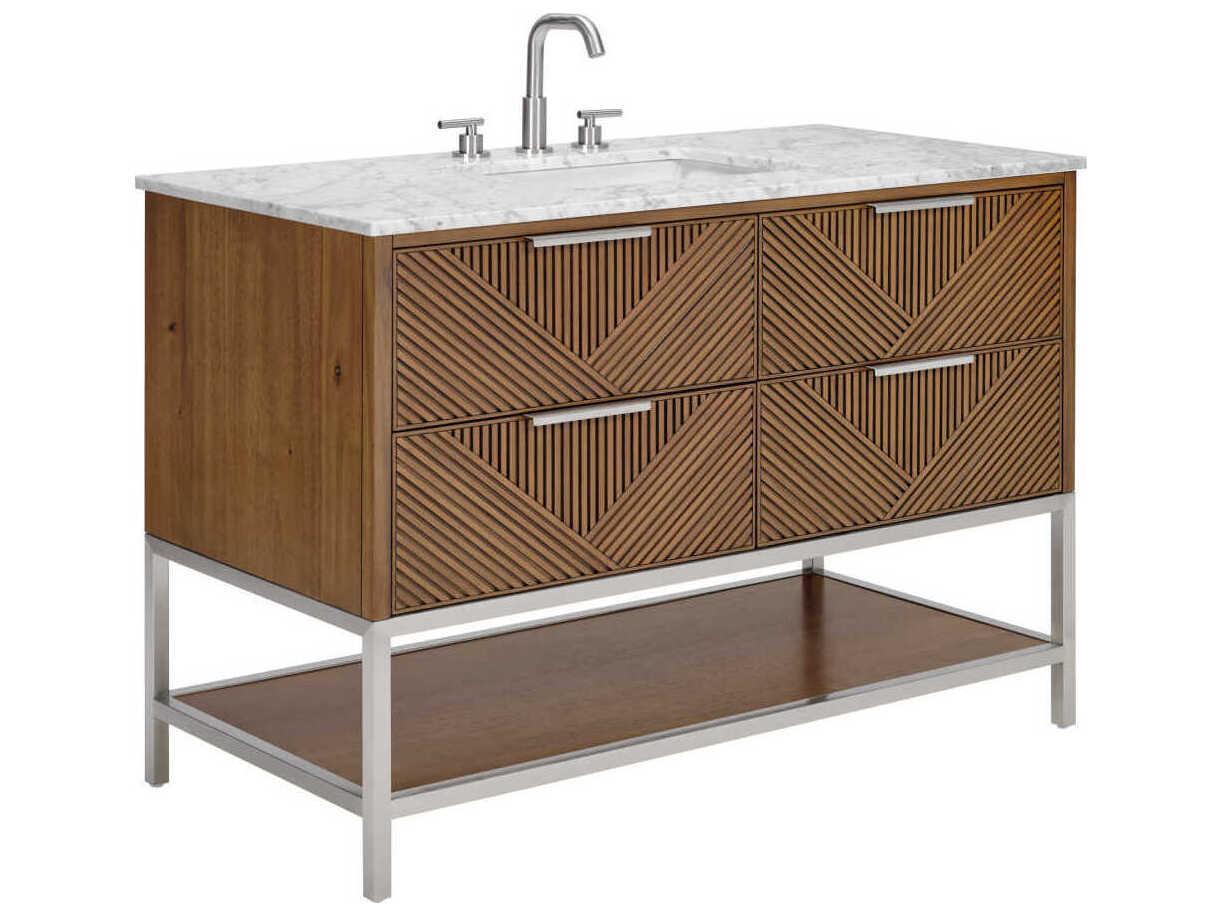BEMMA Diamond 48" Walnut Brushed Nickel Vanity