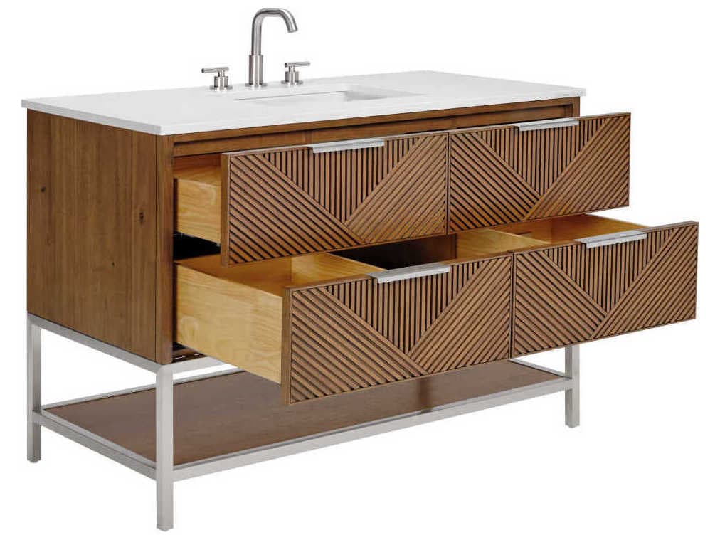 BEMMA Diamond 48" Walnut Brushed Nickel Vanity