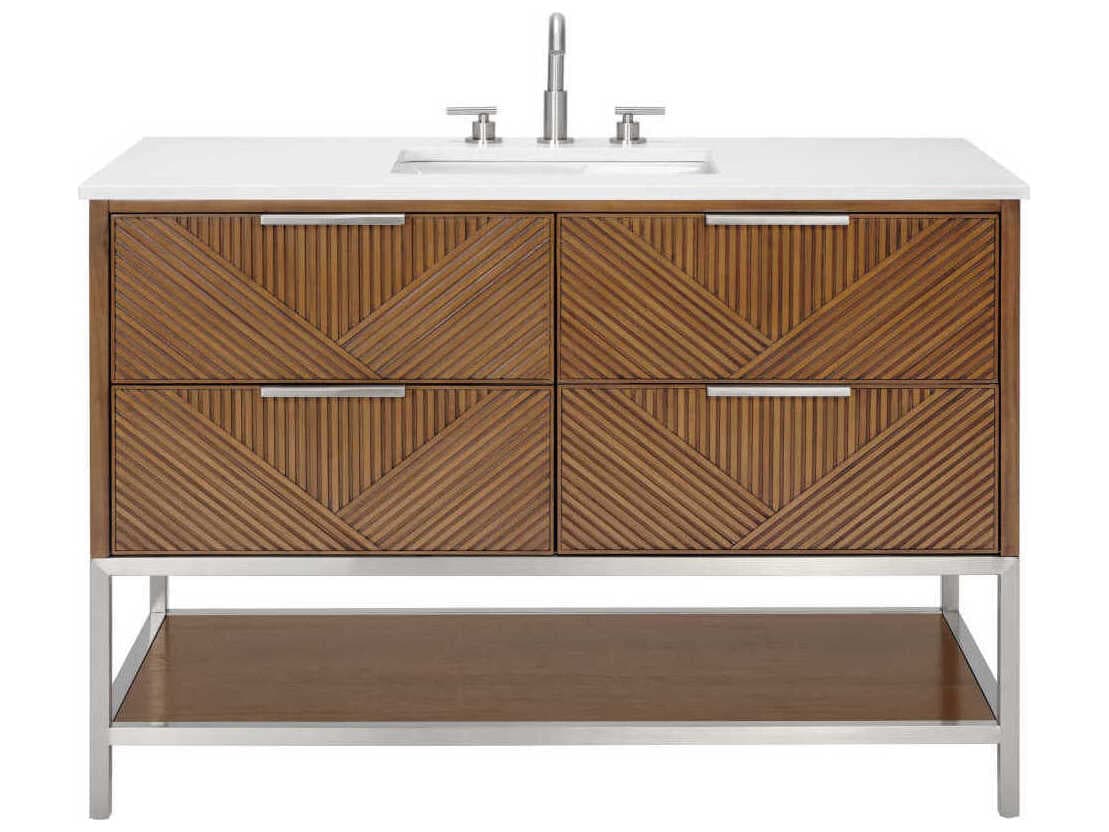 BEMMA Diamond 48" Walnut Brushed Nickel Vanity