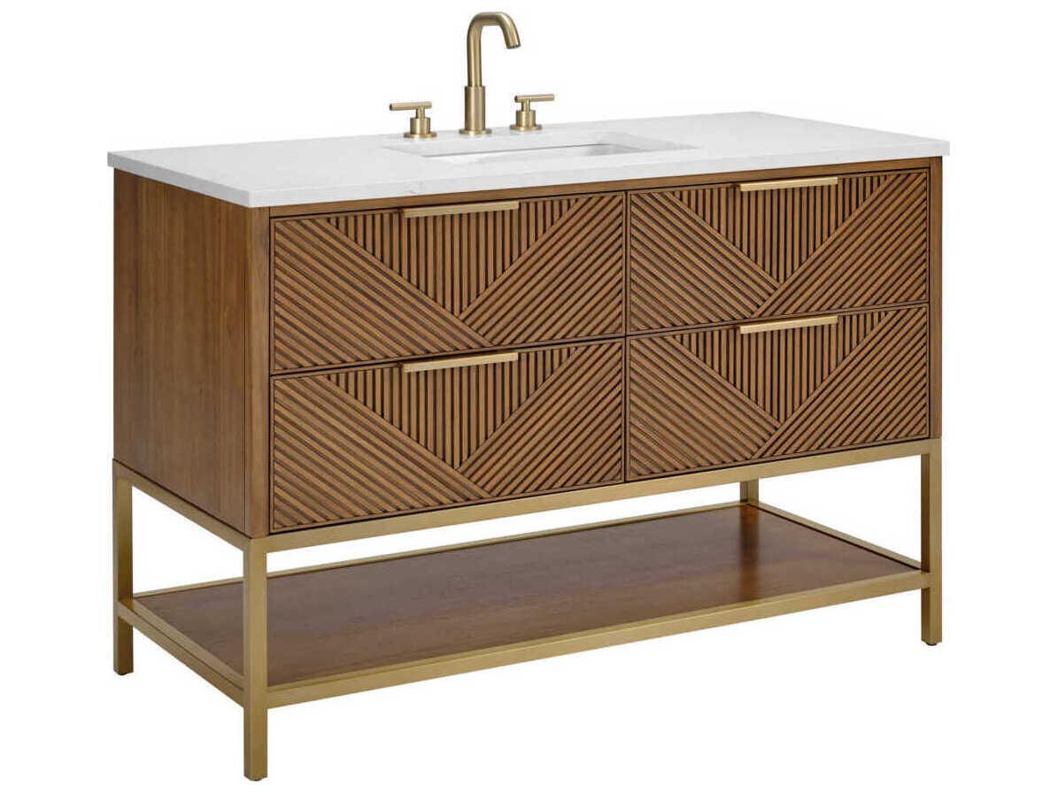 BEMMA Diamond 48" Walnut Satin Brass Vanity