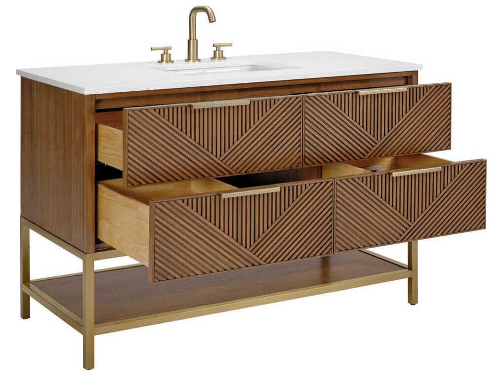 BEMMA Diamond 48" Walnut Satin Brass Vanity