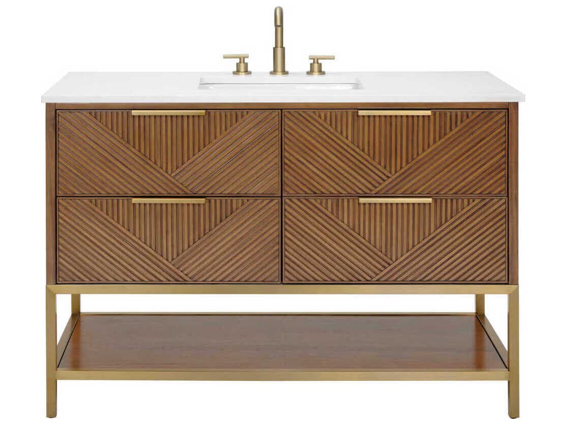 BEMMA Diamond 48" Walnut Satin Brass Vanity