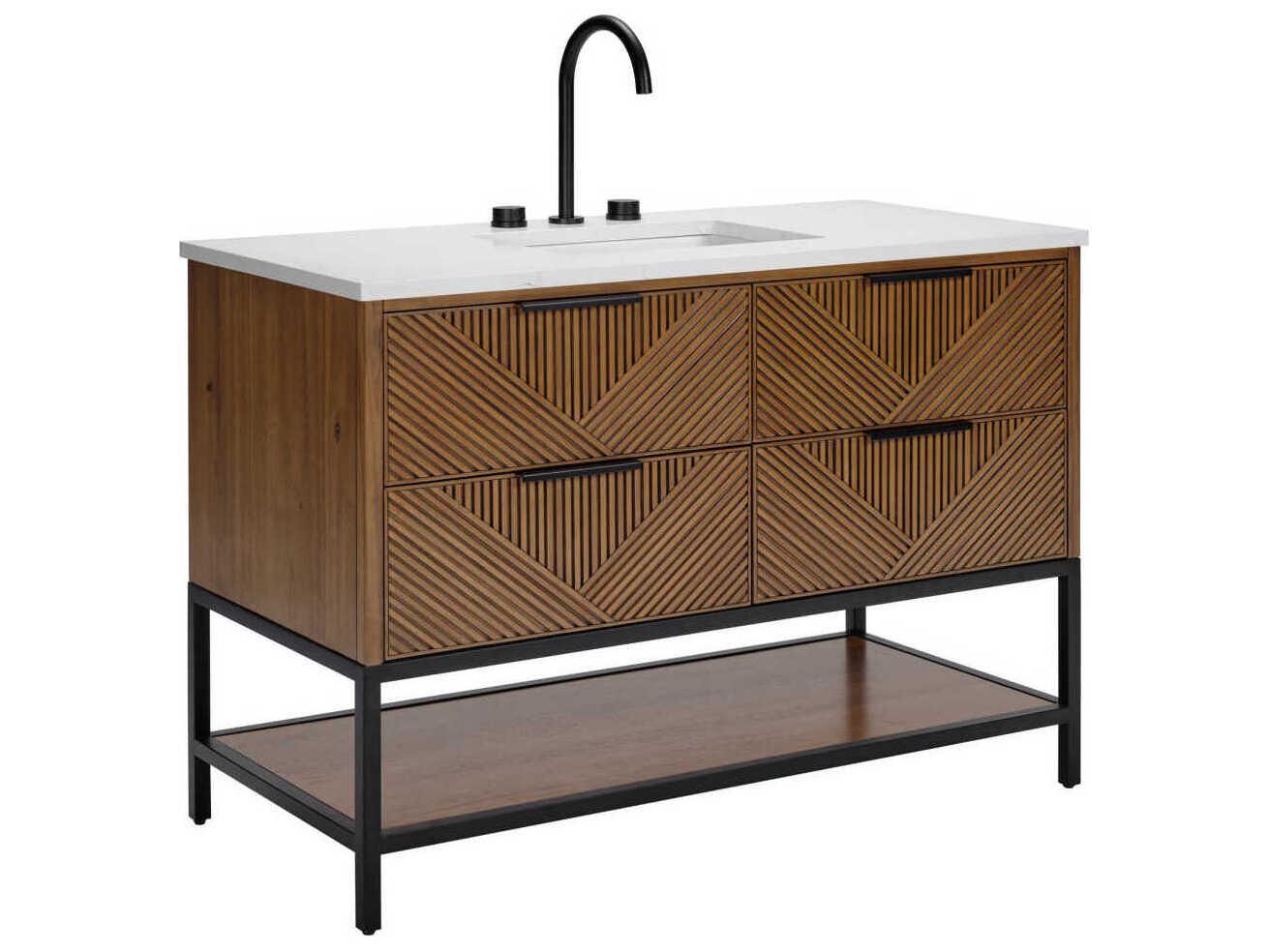 BEMMA Diamond 48" Walnut Matte Black Vanity