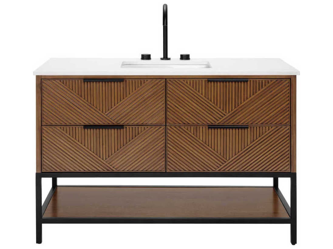 BEMMA Diamond 48" Walnut Matte Black Vanity