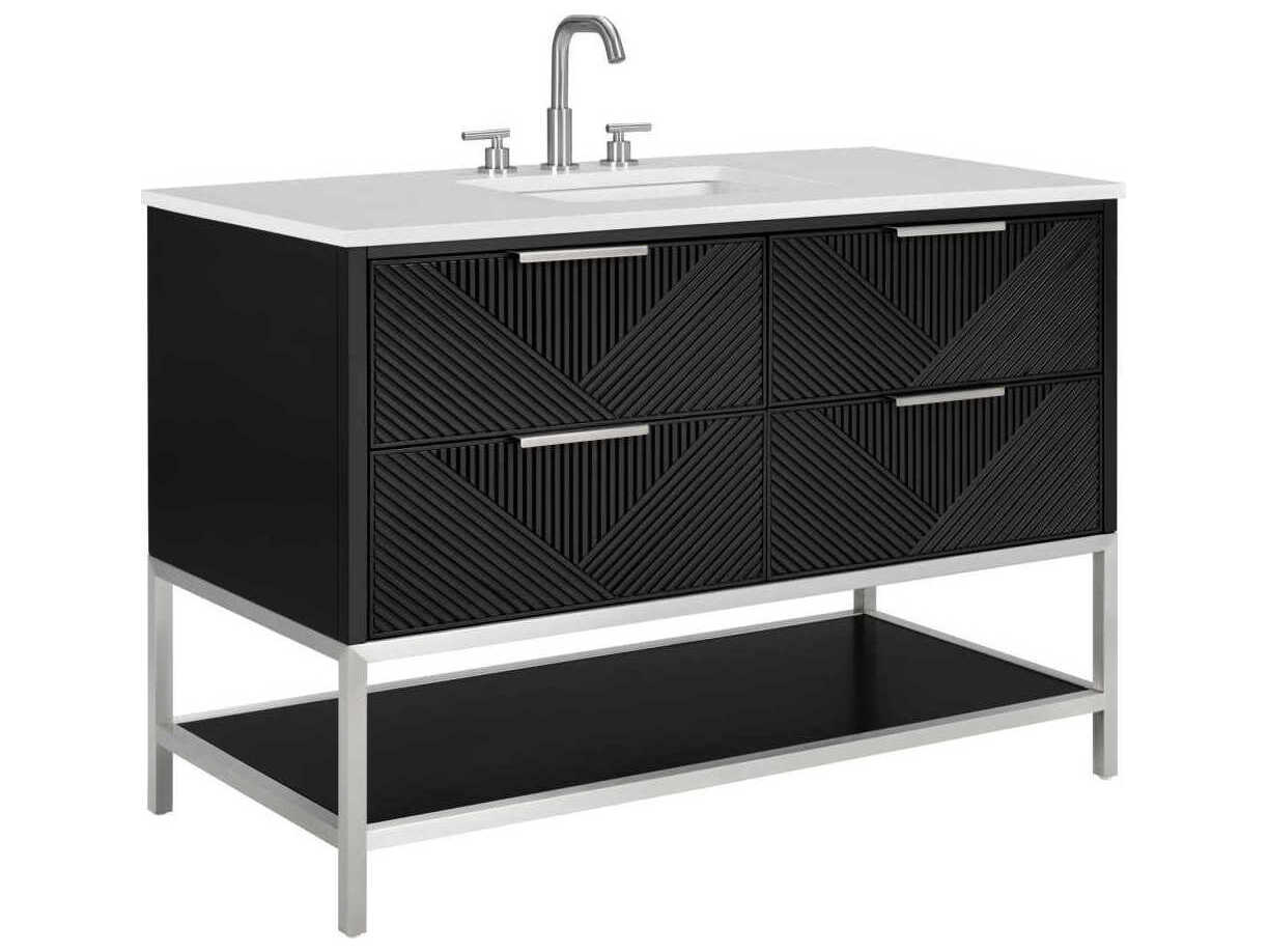 BEMMA Diamond 48" Charcoal Black Brushed Nickel Vanity