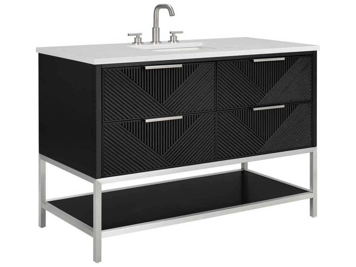 BEMMA Diamond 48" Charcoal Black Brushed Nickel Vanity