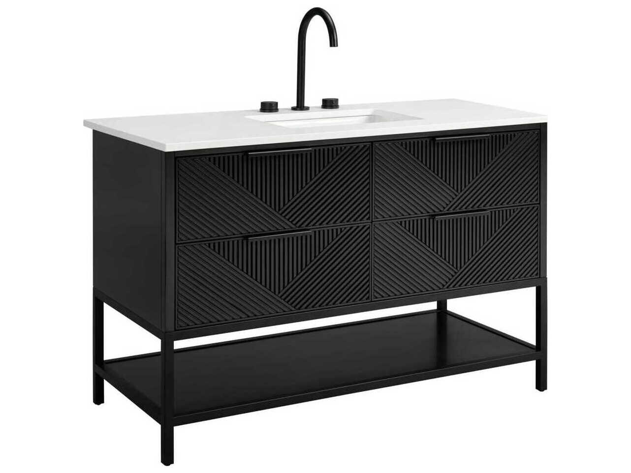 BEMMA Diamond 48" Charcoal Black Matte Vanity