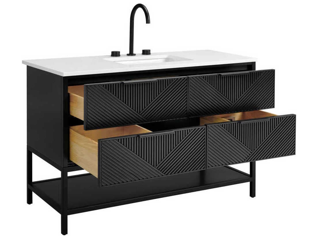 BEMMA Diamond 48" Charcoal Black Matte Vanity