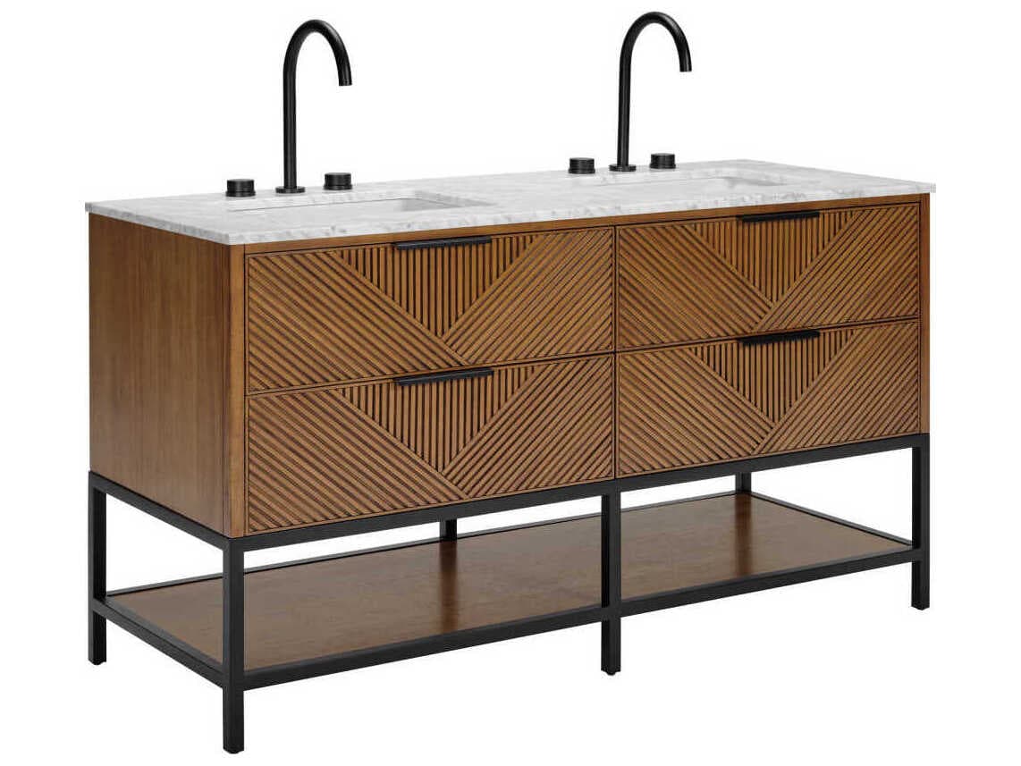 BEMMA Diamond 60" Walnut Matte Black Vanity