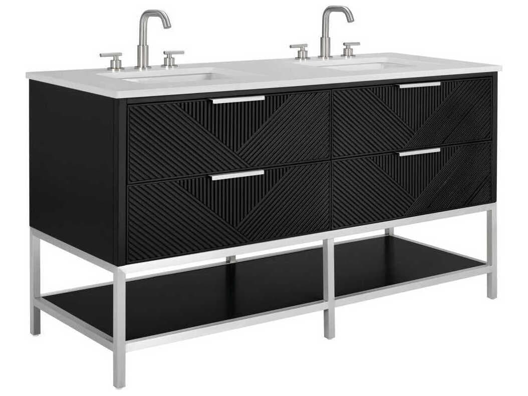BEMMA Diamond 60" Charcoal Black Brushed Nickel Vanity