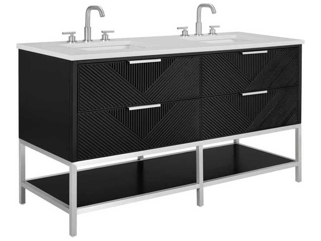 BEMMA Diamond 60" Charcoal Black Brushed Nickel Vanity