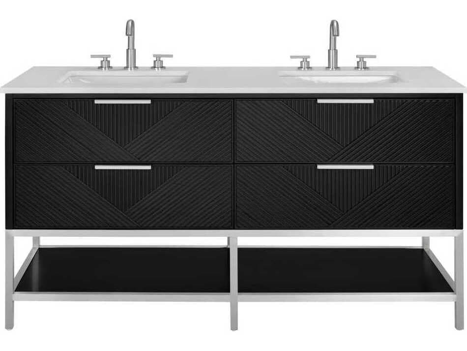 BEMMA Diamond 60" Charcoal Black Brushed Nickel Vanity