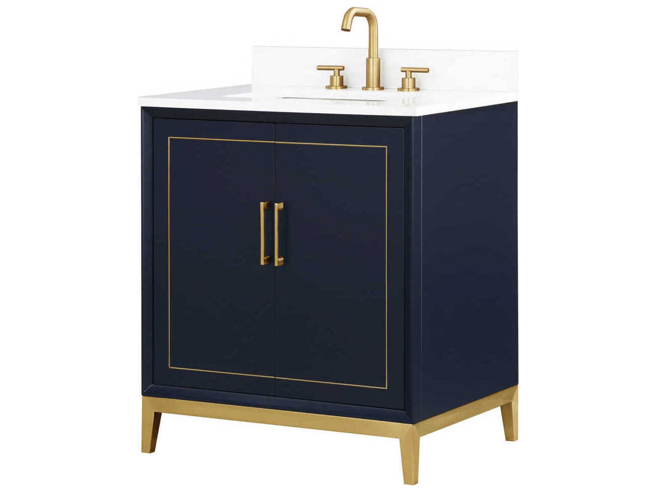 BEMMA Gracie 30" Pacific Blue Satin Brass Vanity