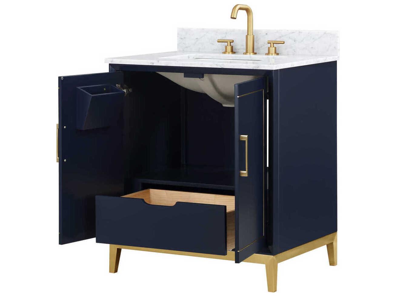 BEMMA Gracie 30" Pacific Blue Satin Brass Vanity