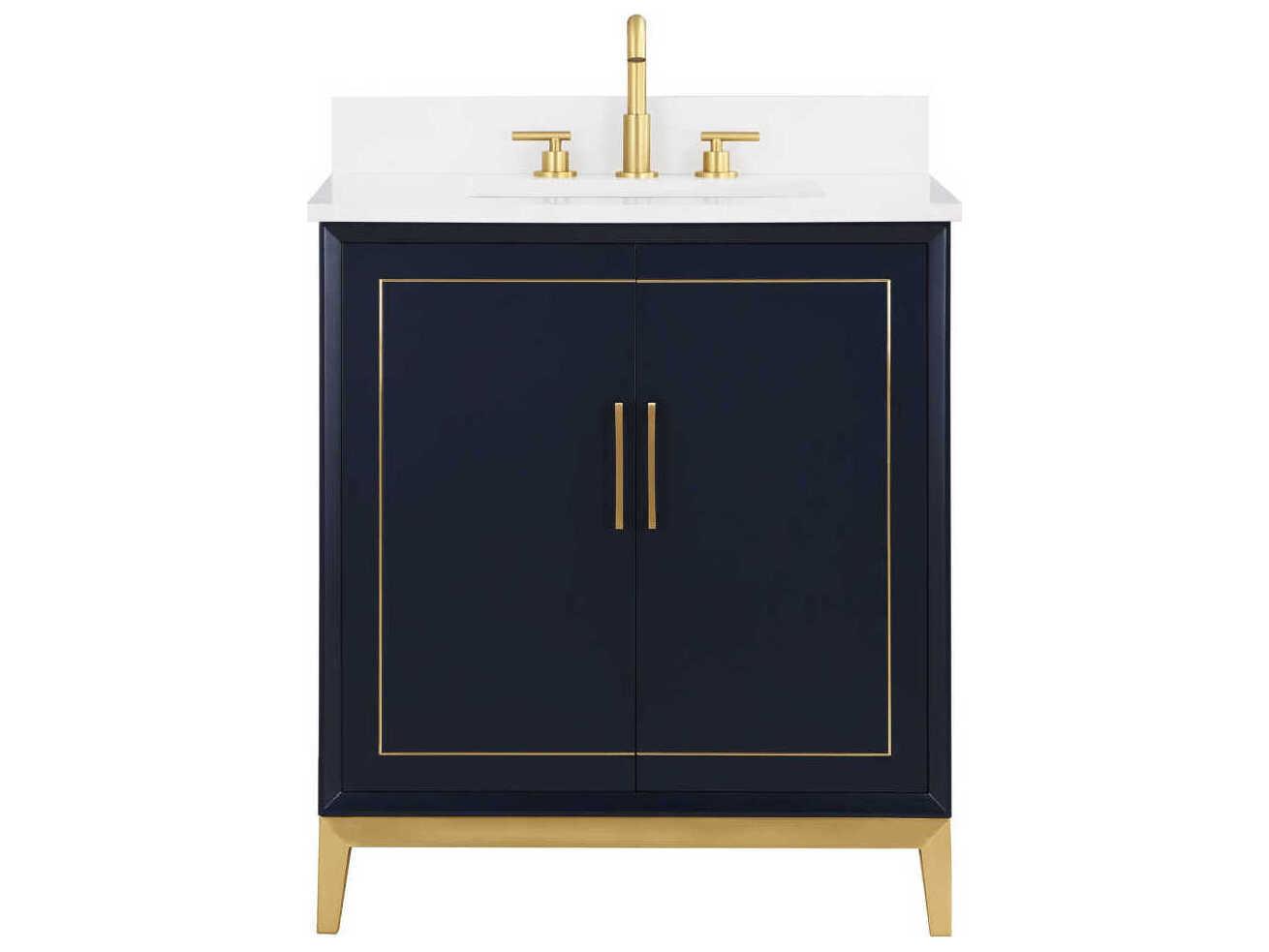 BEMMA Gracie 30" Pacific Blue Satin Brass Vanity