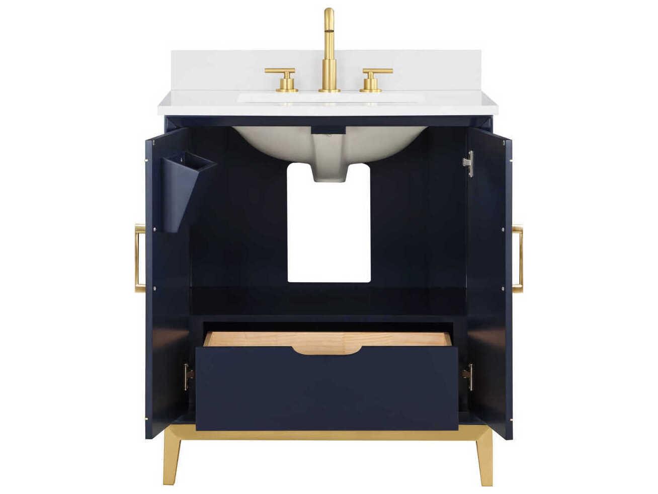 BEMMA Gracie 30" Pacific Blue Satin Brass Vanity