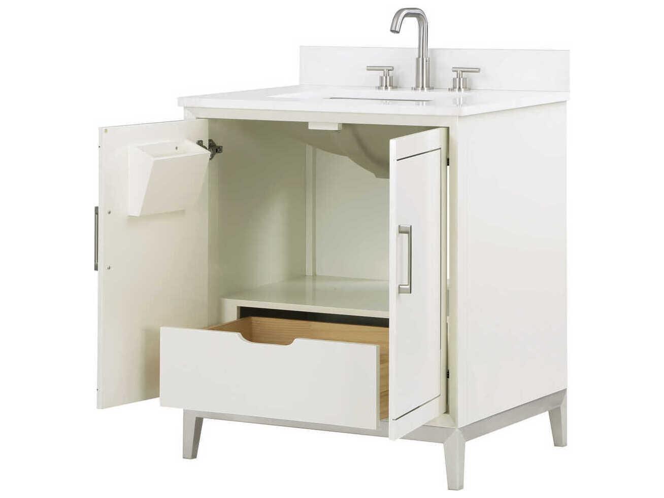 BEMMA Gracie 30" Satin White Brushed Nickel Vanity