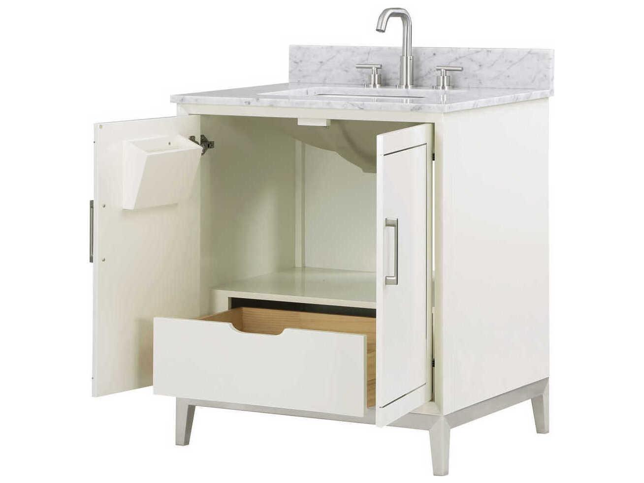 BEMMA Gracie 30" Satin White Brushed Nickel Vanity