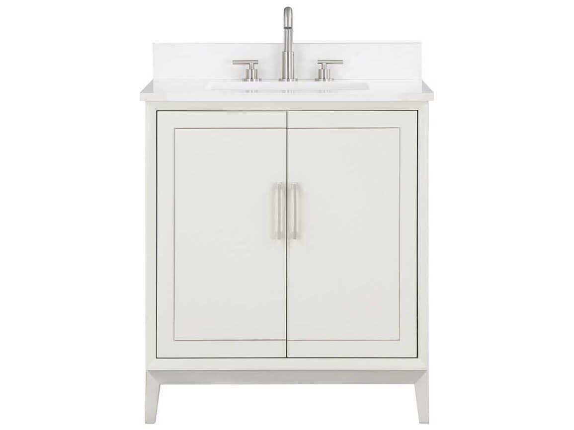BEMMA Gracie 30" Satin White Brushed Nickel Vanity
