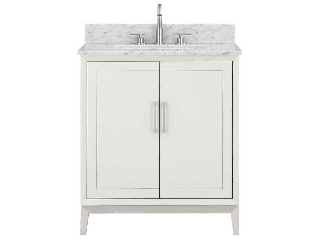 BEMMA Gracie 30" Satin White Brushed Nickel Vanity