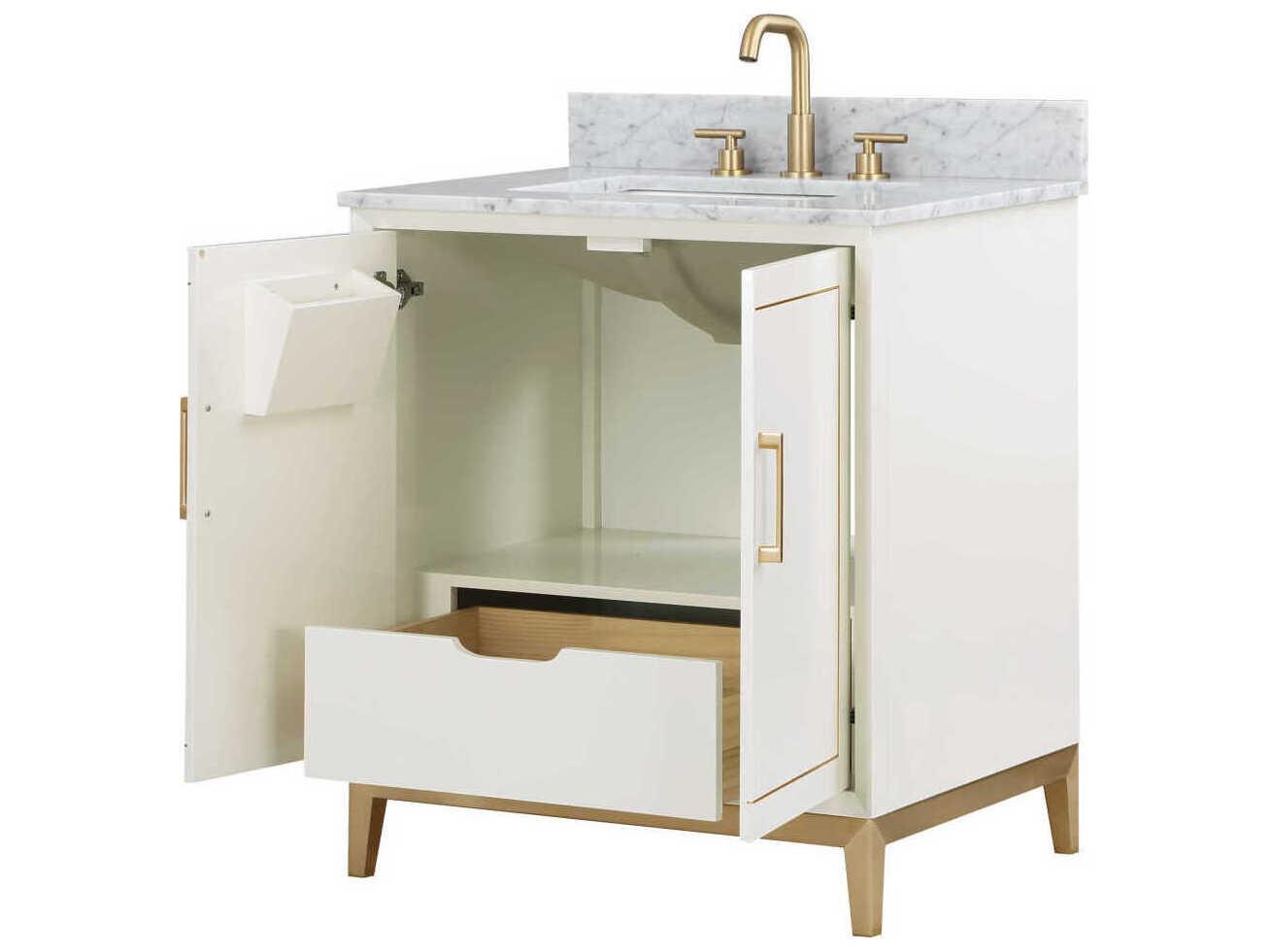 BEMMA Gracie 30" Satin White Brass Vanity