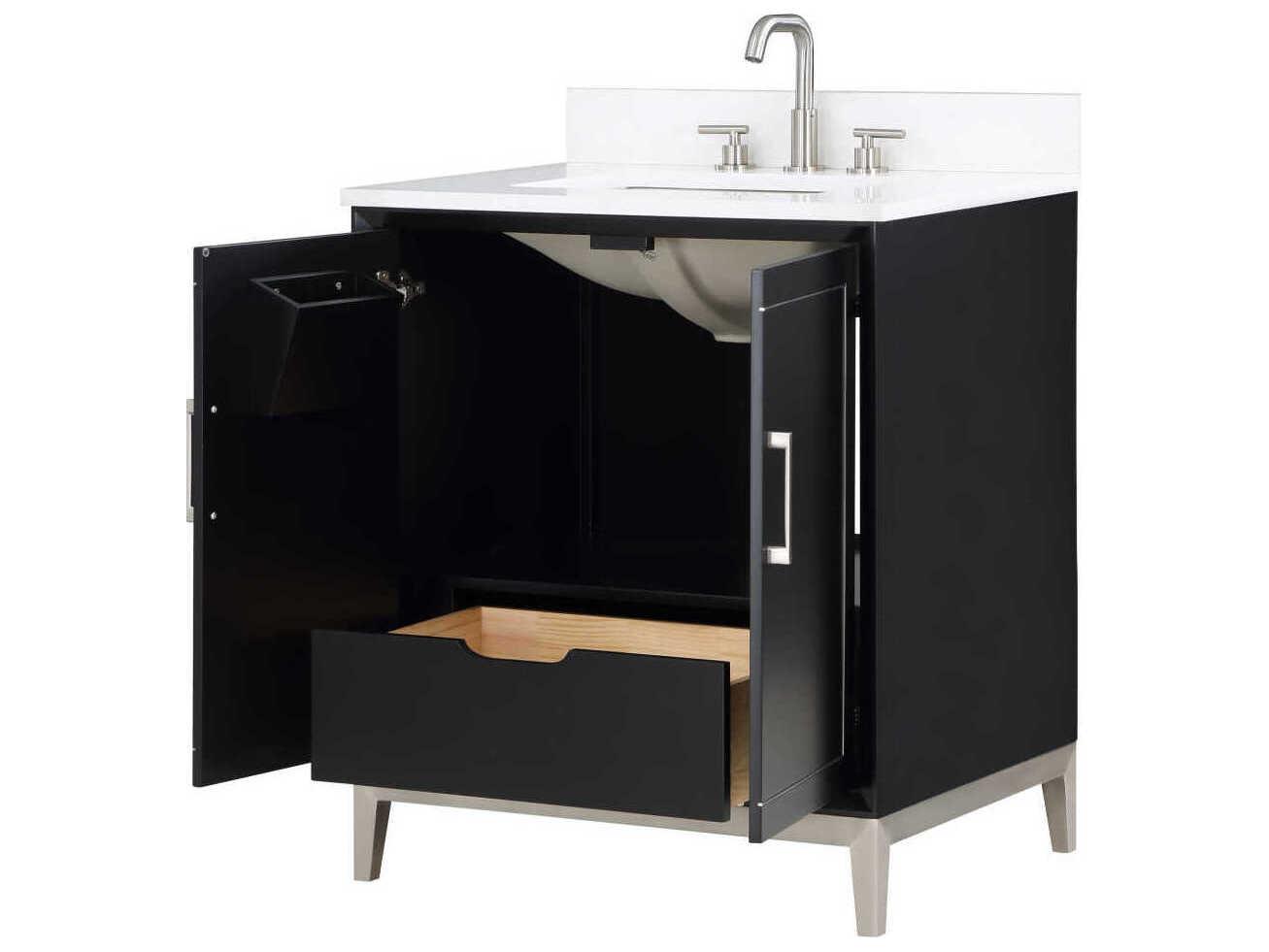 BEMMA Gracie 30" Midnight Black Brushed Nickel Vanity