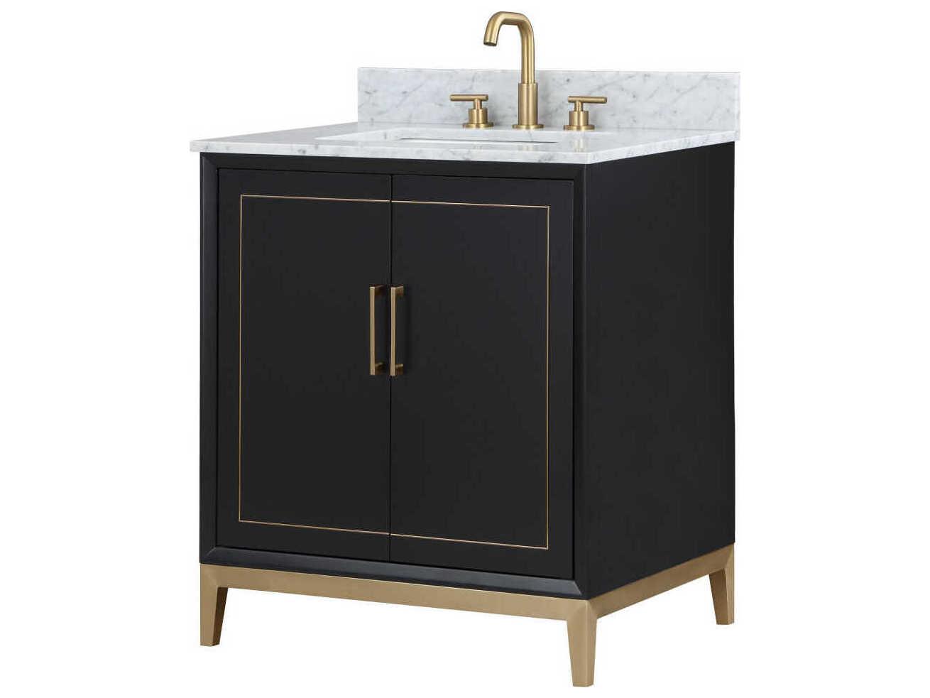 BEMMA Gracie 30" Midnight Black Satin Brass Vanity