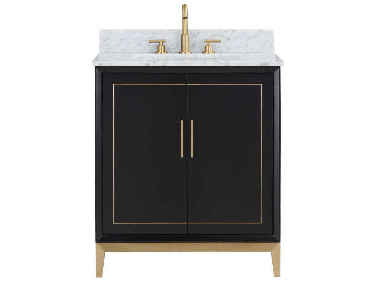 BEMMA Gracie 30" Midnight Black Satin Brass Vanity