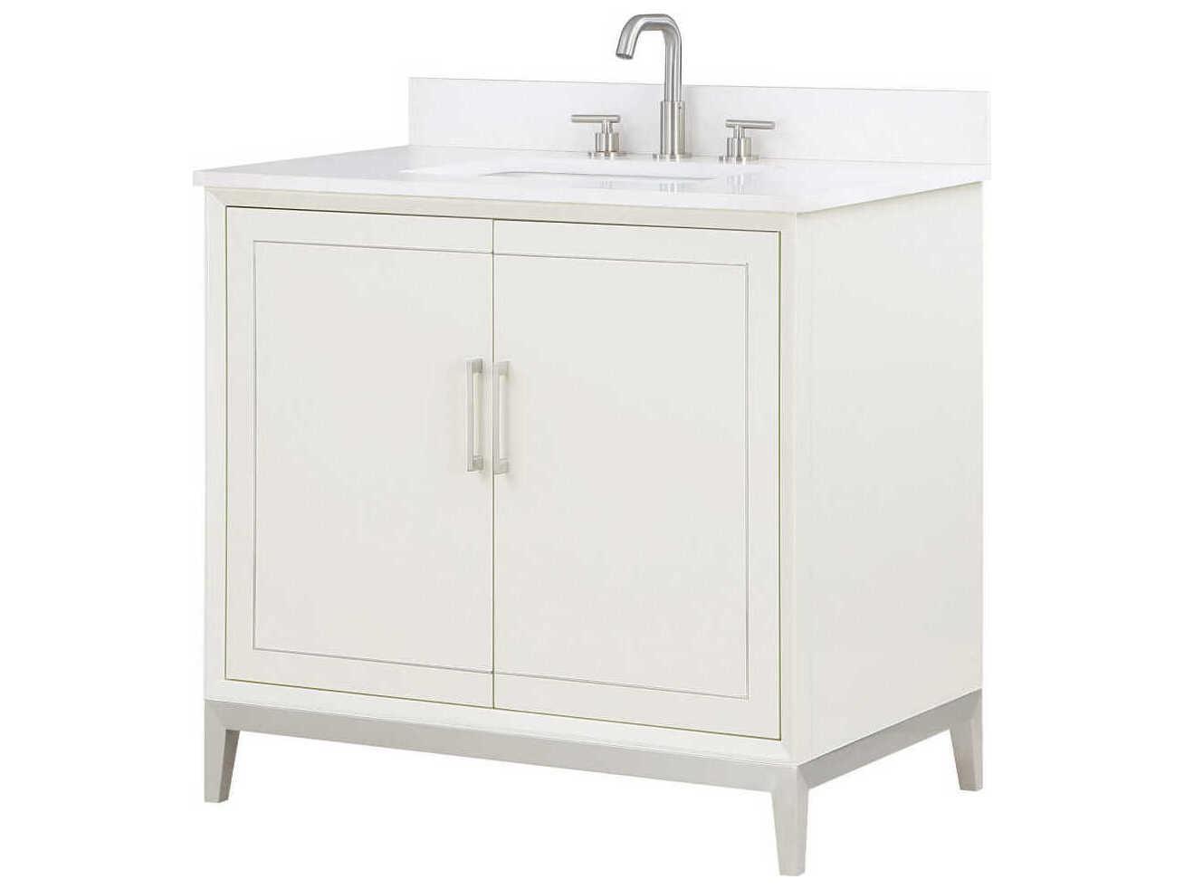 BEMMA Gracie 36" Satin White Brushed Nickel Vanity