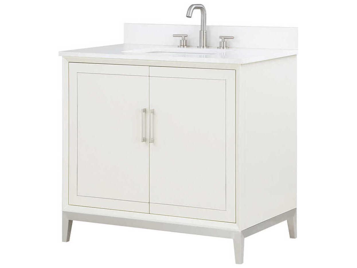 BEMMA Gracie 36" Satin White Brushed Nickel Vanity